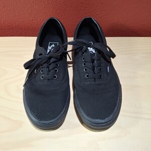 Vans Black Canvas Skater Sneaker Shoes Womens 9
